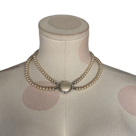 Vintage Sarah Coventry Double Strand Faux Pearl Choker Necklace – Cream 1962 - Picture 7 of 12